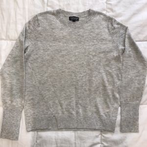 TOPSHOP GREY CREW NECK SWEATER WITH SLIT DETAIL